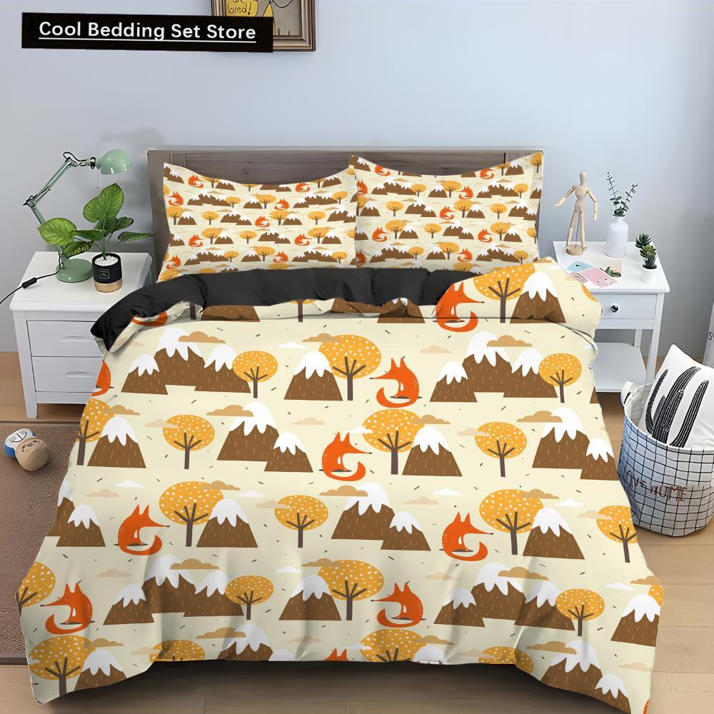 Comforter Cartoon Animal King Queen Elephant Tiger Lion Rhinoceros Bedding Set Wildlife Polyester Comforter
