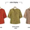 Zweiteiliges Baumwoll-Leinen-T-Shirt-Set für ältere Damen im ethnischen Stil - Omas Sommerstil