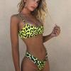Ladies split swimsuit sexy leopard print bikini gather bikini
