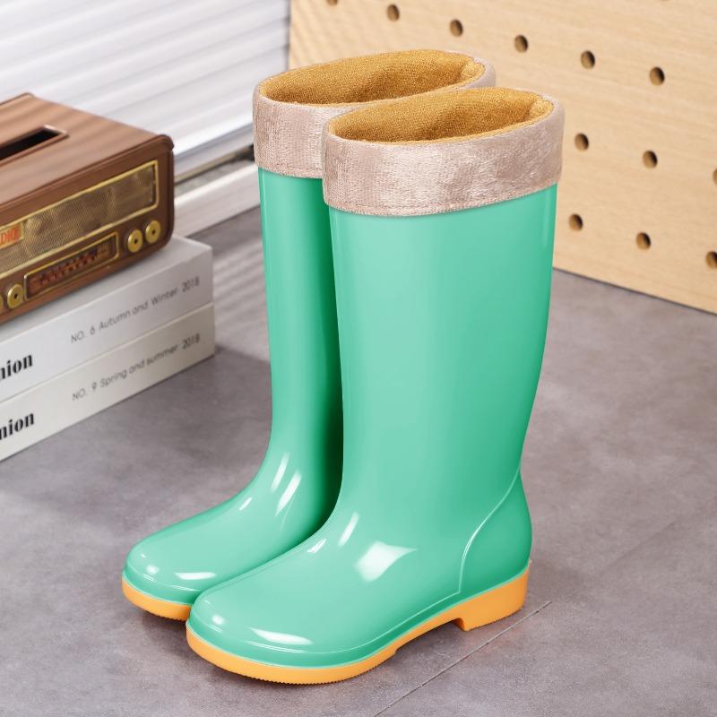 Women's high rain boots labor boots lightweight PVC non-slip mesh yarn inner women's rain shoes back kitchen cleaning water boots rubber shoes