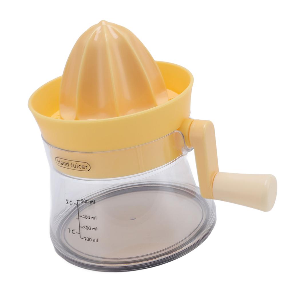 Handkurbel Zitruspresse 500ml Multifunktionale Manuelle Saftpresse Zitronen Limetten Entsafter mit Skala für