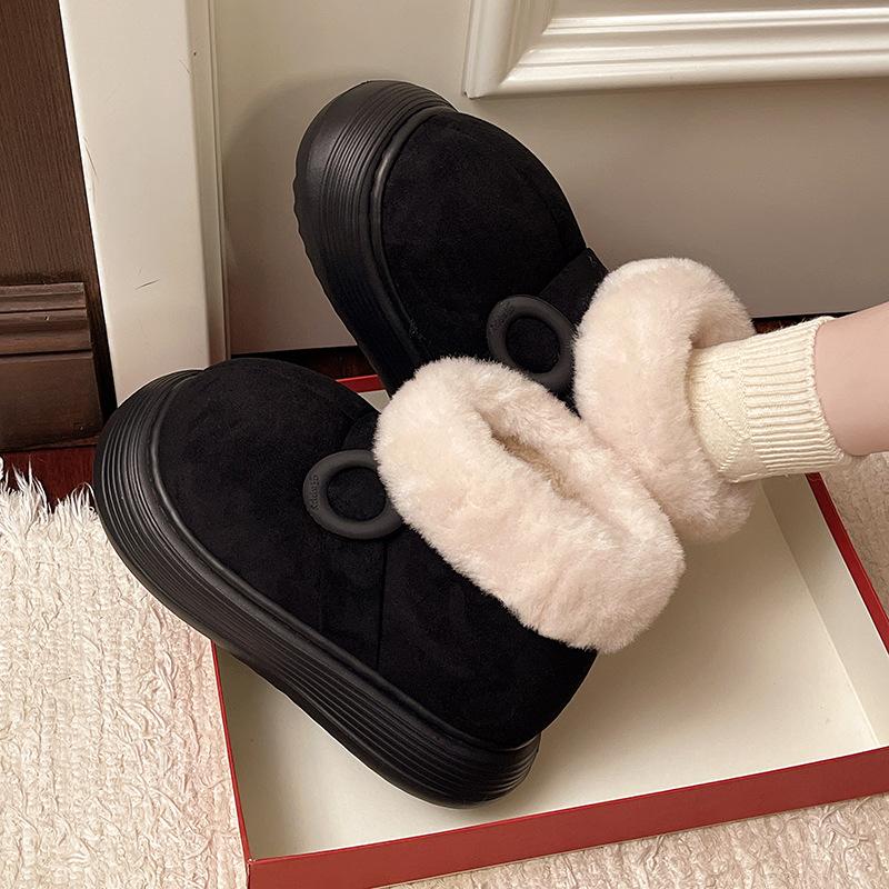 Simple Shoes, Versatile Snow Boots, New Thick-soled, Height-increasing, Fleece Cotton Shoes for Women