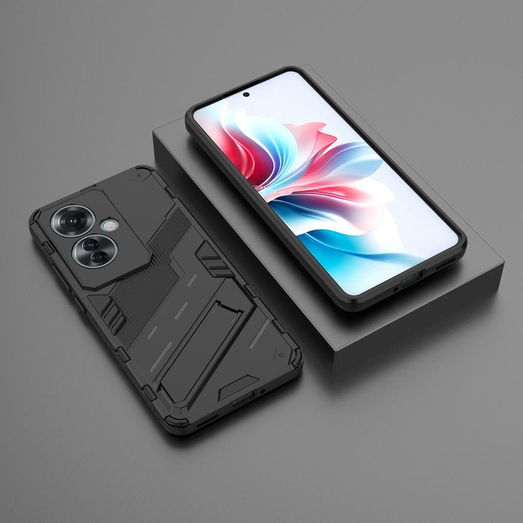 For Oppo Reno11 F 5G Kickstand Case PC+TPU Shockproof Hybrid Phone Cover