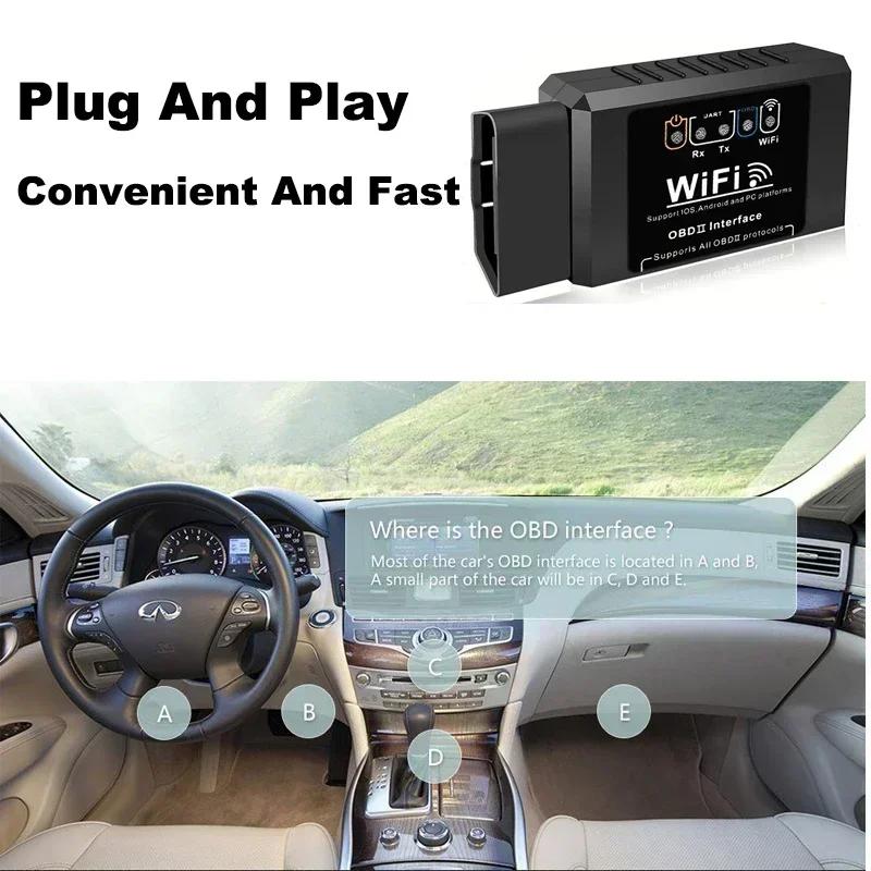 WiFi ELM327 OBD2 Code Reader Scanner V1.5 Auto Diagnosewerkzeuge Motorstörung prüfen Für Android/IOS/Windows 16PIN OBD2 Schnittstelle