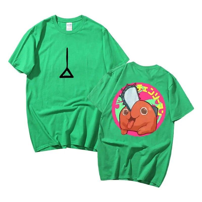 Anime Chainsaw Unisex Denji Pochita Double Sided Print T Shirt Unisex Funny Cartoon T-shirt Unisex Women Fashion Unisexga Cotton Tee Shirt