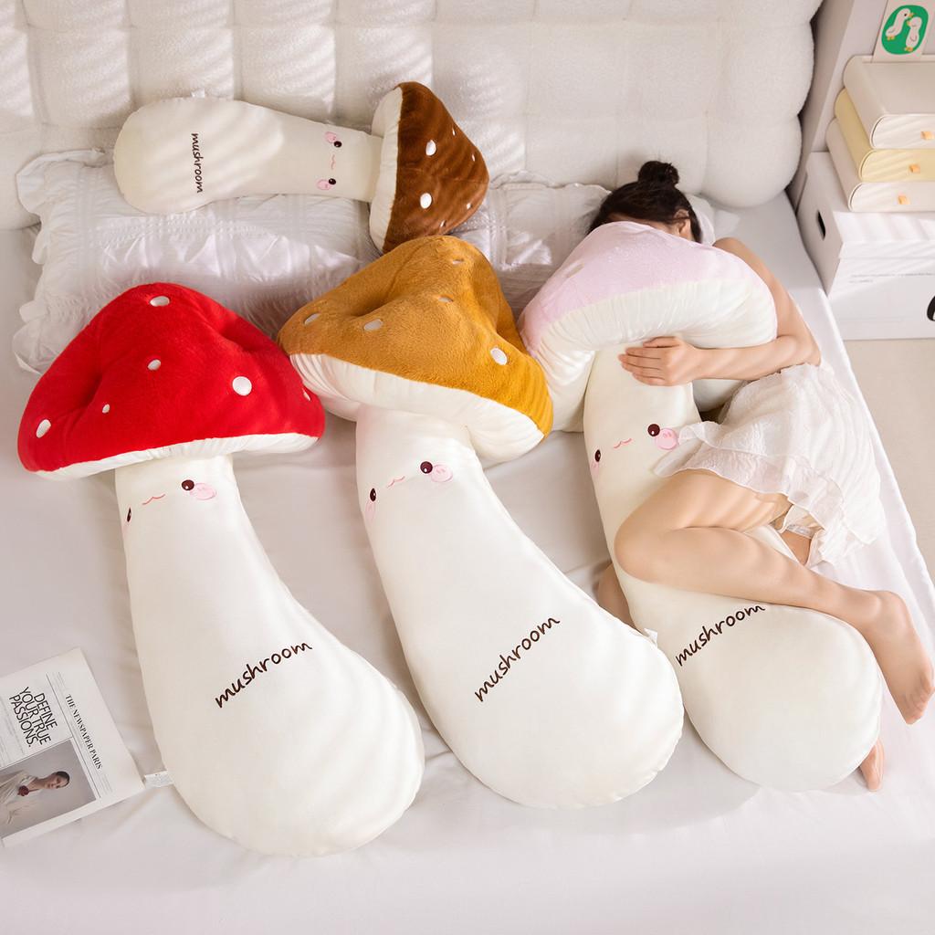 Cozy Mushroom Cartoon Pillow With Embroidered Flower Pattern For Sleep And Lounge Comfort