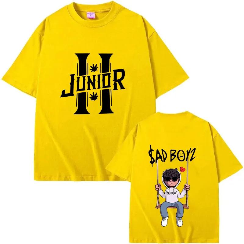 Tricouri Junior H Sad Boyz Unisex Harajuku cu Gât Rotund și Mânecă Scurtă Cadou pentru Fani Tricouri Casual pentru Bărbați Bumbac Top de Vară