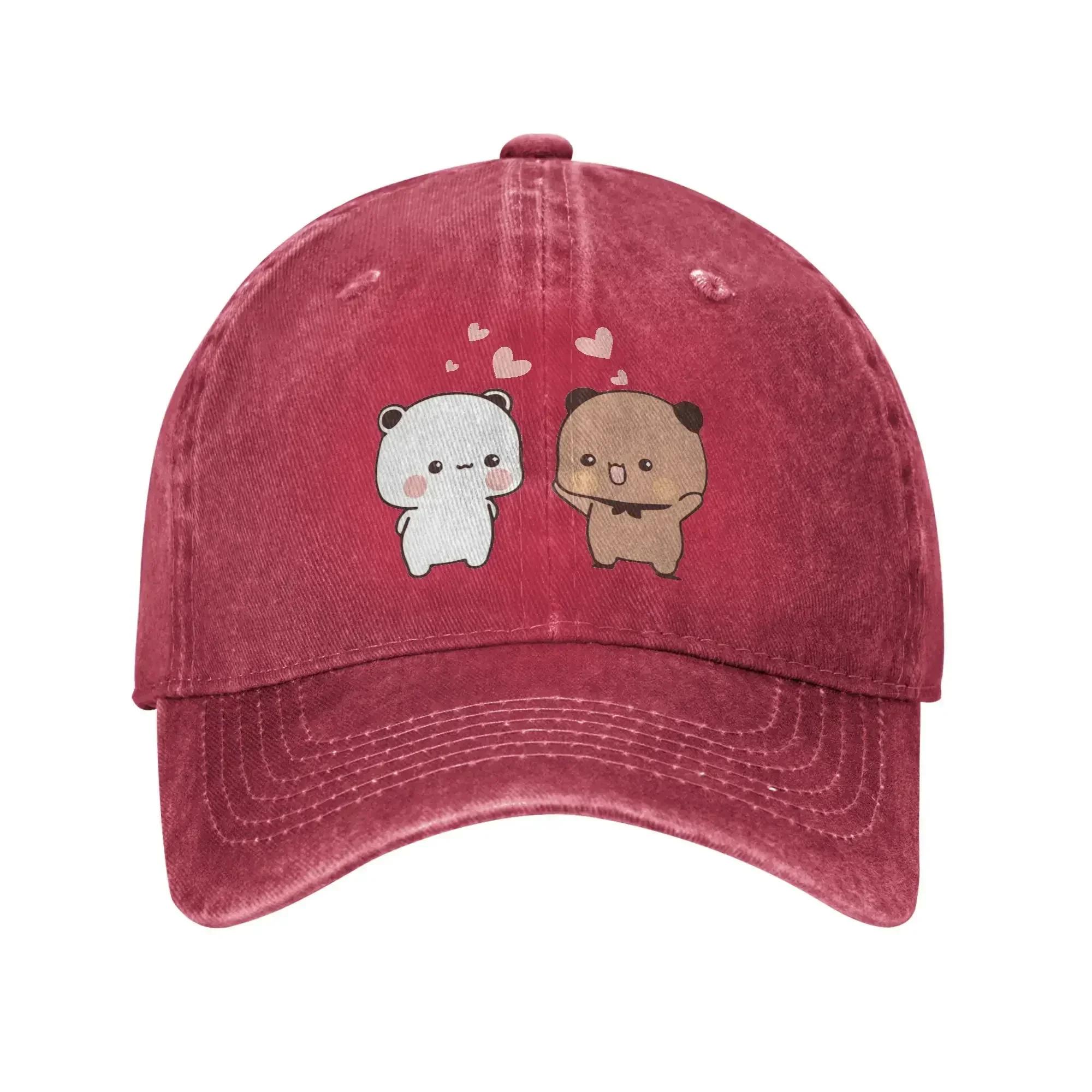 

Bear Panda Bubu Dudu Love Sun Baseball Cap Vintage Unisex WoUnisex Washed Trucker Hat High Quality Design Hunting Baseball Cap Gift One Size