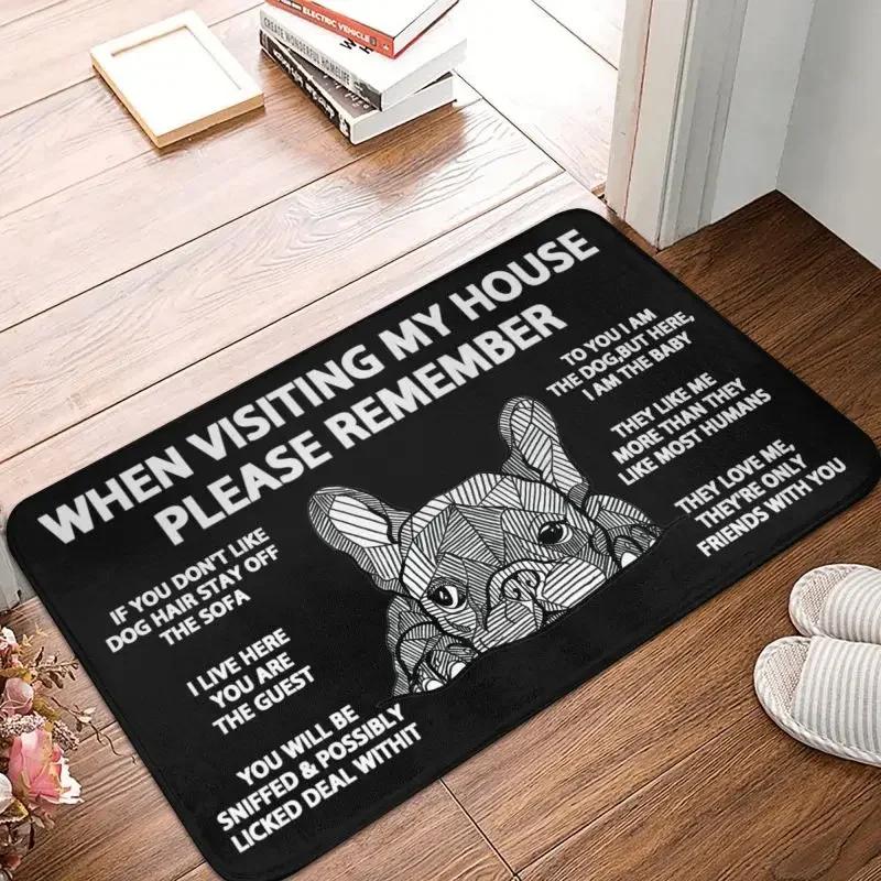 French Bulldog Doormat Mat Anti-Slip Frenchie Dog Bath Kitchen Living Room Rug Carpet 40*60cm
