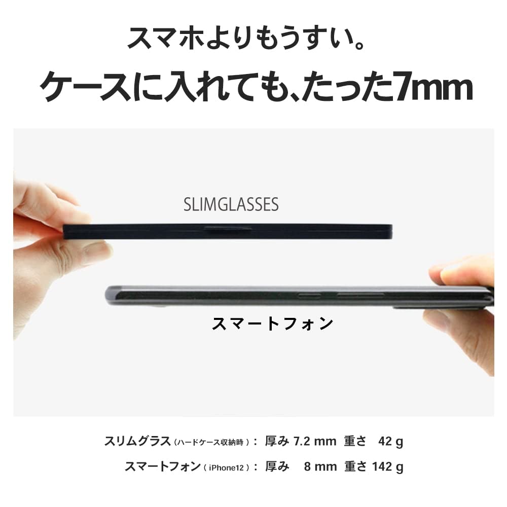 Slim Glasses Polarized Thinner Than a UV Case Included SL-S81-C2 Sunglasses, Ultra-Thin, Smartphone, Protection,