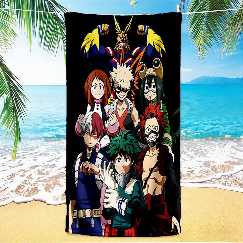 1pc Two Heroes Hero Academia beach towel,quick drying absorbent beach towel,outdoor sports swimming beach towel,Soft and comfortable Y7226