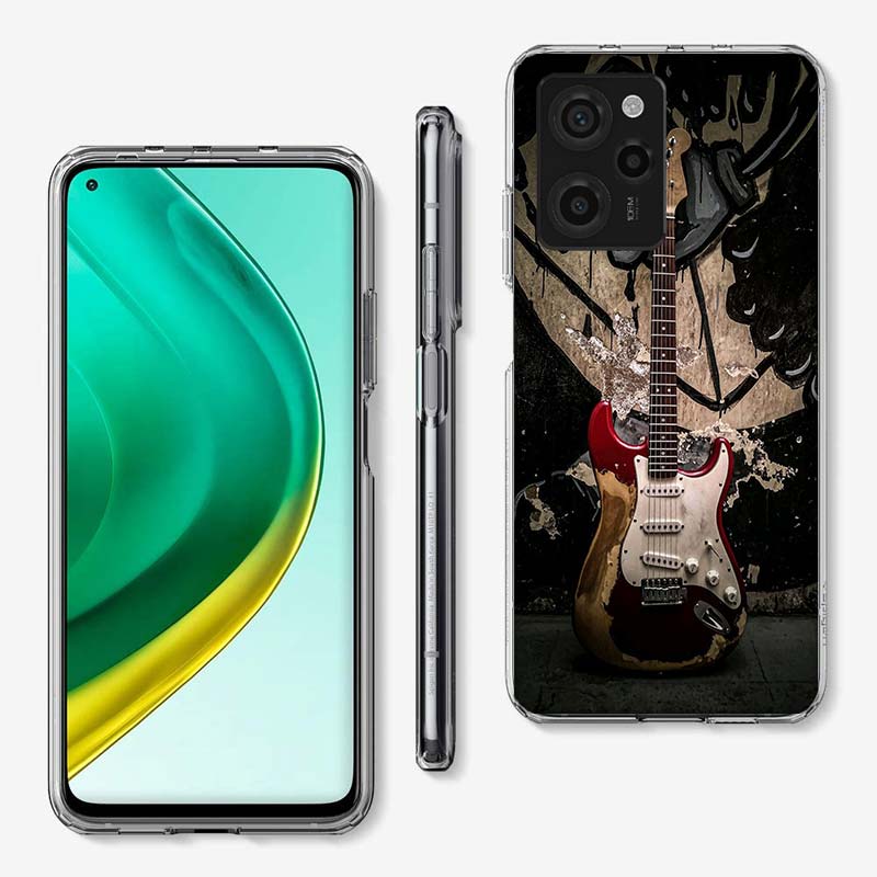 Retro Rock Music Electric Guitar Phone Case For Xiaomi Poco F7 Ultra X7 X5 X6 F6 Pro M5S M6 X3 X4 Mi 15 14 12T 11T 10T F5 F3 M4