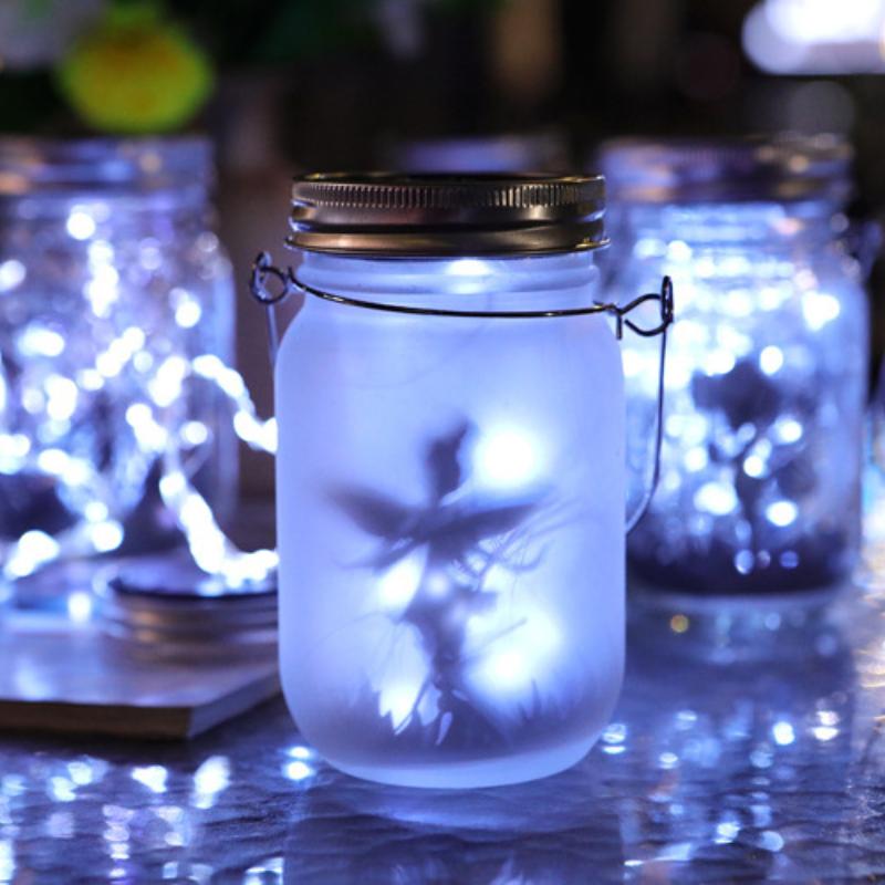 Mason Jar Solar Jar Lights Waterproof IP65 Hanging Solar Lamp for Balcony Garden Decoration Lantern for Outdoor Dropshipping New