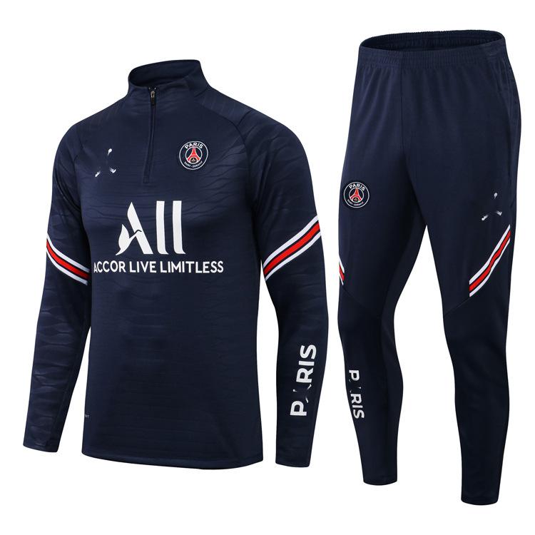 2122 Season Paris Home And Away Adult Children'S Half-Zip Football Training Suit Appearance Suit Fan Version