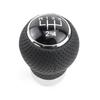 Universal Gear Shift Knob Ball Gear Stick 5 Speed Manual Shifter Lever Car Truck Racing Black PU Leather with Holes