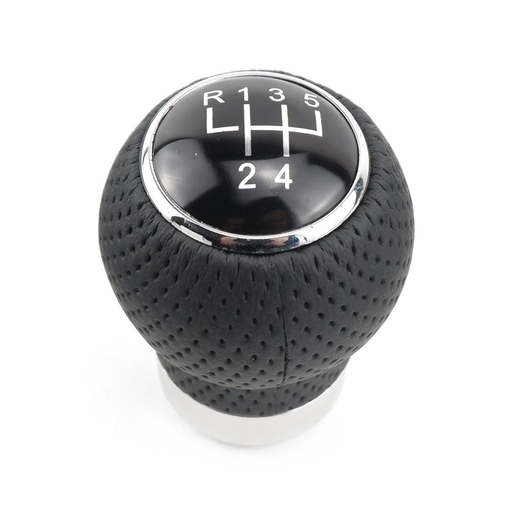 Universal Gear Shift Knob Ball Gear Stick 5 Speed Manual Shifter Lever Car Truck Racing Black PU Leather with Holes