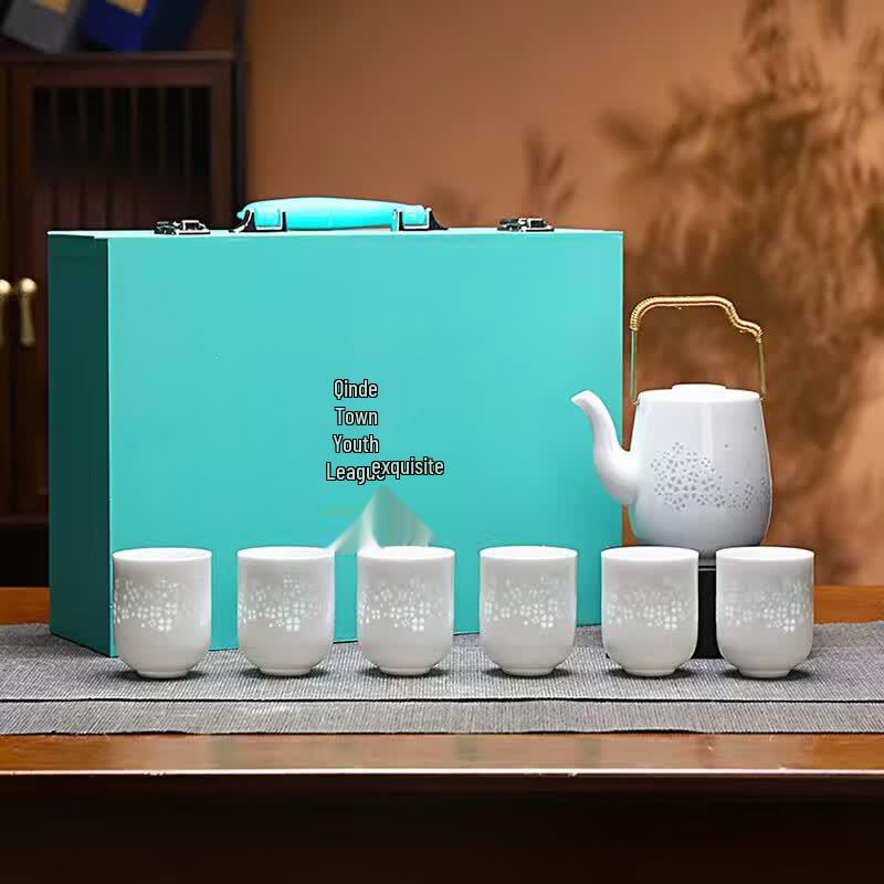 Nuogu Jingdezhen Lotus Linglong Porcelain Water Set