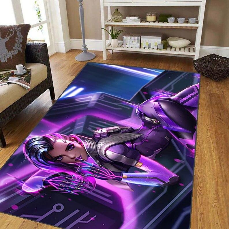 Overwatch Carpet for Living Room,Soft Flannel Rug for Bedroom ,Anti-Slip  BATHROOM Mat,  Baby Play Mat, Anime Rug  Decoracion