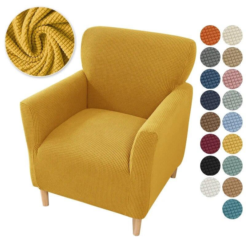 Jacquard Tub Sofa Cover Stretch Spandex Club Armchair Slipcovers Elastic Single Couch Covers for Study Bar Counter Living Room