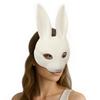 Premium White PU Rabbit Mask For Adults Teens Costume Parties Easter Halloween Carnivals Adjustable Comfortable Band