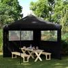 Reception Tent - VIDAXL - Foldable - 2 Side Walls - Waterproof - Black