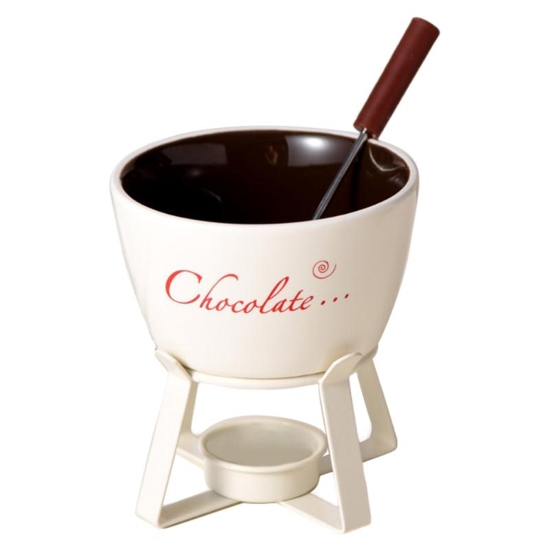 Fondue Pots Set Tealight Porcelain Melting Pots for Cheese Chocolate Butter Caramel Ceramic Butter Warmers Set with Fork