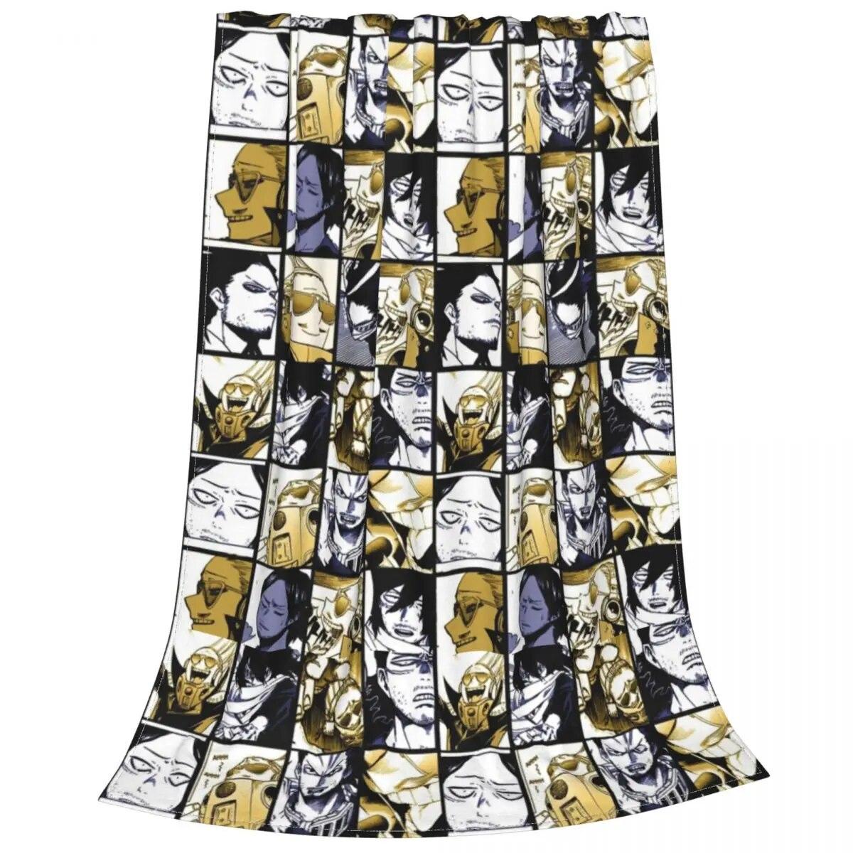 

Бархатное одеяло Aizawa Boku No My Hero Academy, плед в стиле аниме «Коллаж», одеяло в стиле аниме для постельного белья, легкий, тонкий 75x100cm 30x40in