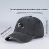 Mlfo Border Collie Embroidered Washed Baseball Cap – Spring/Summer Fashion Hat, Unisex, Adjustable Sun Hat, Casual Hat