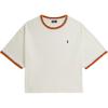 Polo Besticktes Pony-Logo-Muster Häkelbesatz Baumwollstrick Rundhalsausschnitt Kurzarm Drop-Shoulder T-Shirt Damen Oberteile 211A96265-001