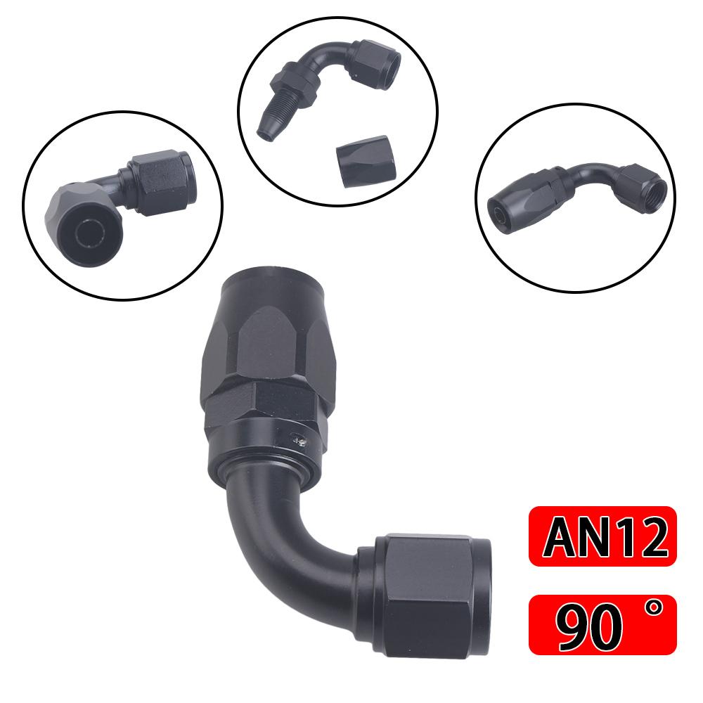 Universal AN4 AN6 AN8 AN10 AN12 Straight 45 90 120 180 Degree Oil Fuel Swivel Hose End Fitting Oil Hose End Adaptor Kit Tube Joi Fuel Injectors 6