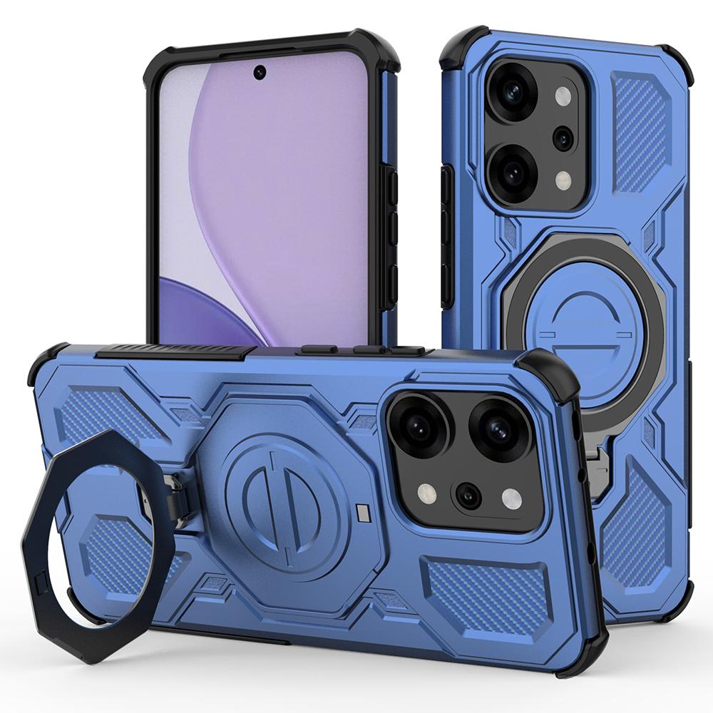 For Oppo Reno14 Pro 5G (Global) Magnetic Case Rotating Metal Kickstand PC+TPU Phone Back Cover