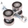 1PC Steel Bearing Pulley Hanging Wheel Parts  Door Rollers 4 Wheel Trolley Assembly Roller Hanging Sliding Track Wheel