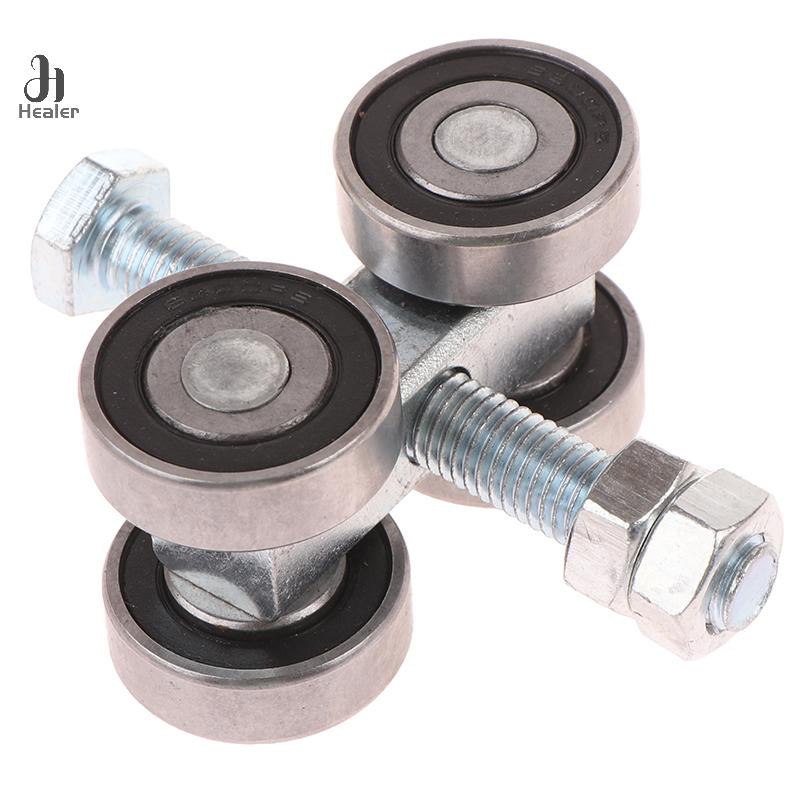 1PC Steel Bearing Pulley Hanging Wheel Parts  Door Rollers 4 Wheel Trolley Assembly Roller Hanging Sliding Track Wheel