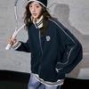 autumn winter letter embroidery zipper fleece sweatshirts women oversized temperament casual Velvet white black y2k coats Women's baseball jackets