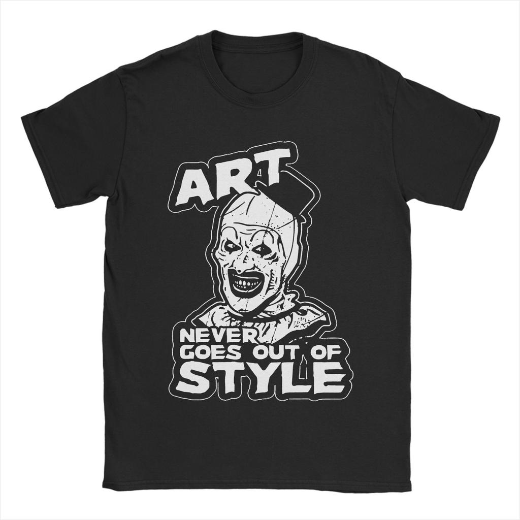 Terrifier Art The Clown T Shirt Men Women 100% Cotton Vintage T-Shirt Round Neck  Tees Short Sleeve Clothes Gift