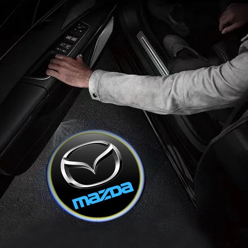 2025 Hot 1/2Pcs LED Car Door Welcome Light Projector Decorative Lamp For Mazda 3 5 6 323 626 CX-3 CX-4 CX-5 CX-7 CX-9 Axela 6 RX