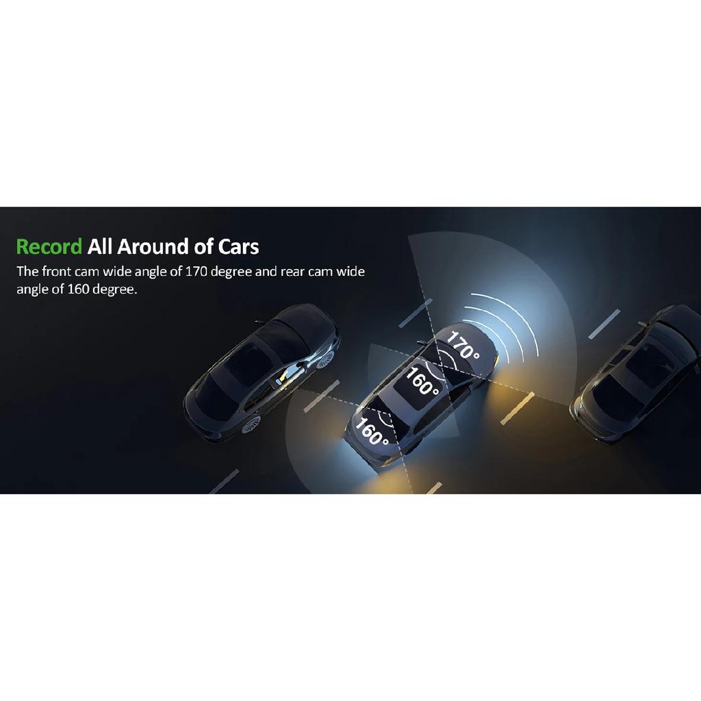 4k 3 channel dash cam , Starvis sensor dash camera front rear,24/7 parking mode,night vision ,64GB card included