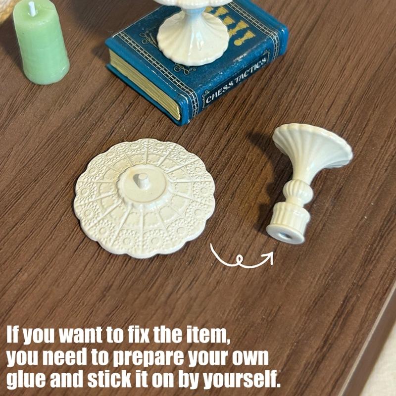 Miniature Candlestick Dessert Cake Stand For Dollhouses Accessories Alloy Construction Kids Role Play
