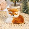 New Plush Simulation Furry Fox Model Squatting Sitting Fox Table Decoration Animal Static Stuffed Figure Kid Party Festival Gift