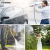 High-Pressure Car Wash Nozzle with Long Pole & Quick-Connect Brush for Strong Impact Fan-Shaped Spray