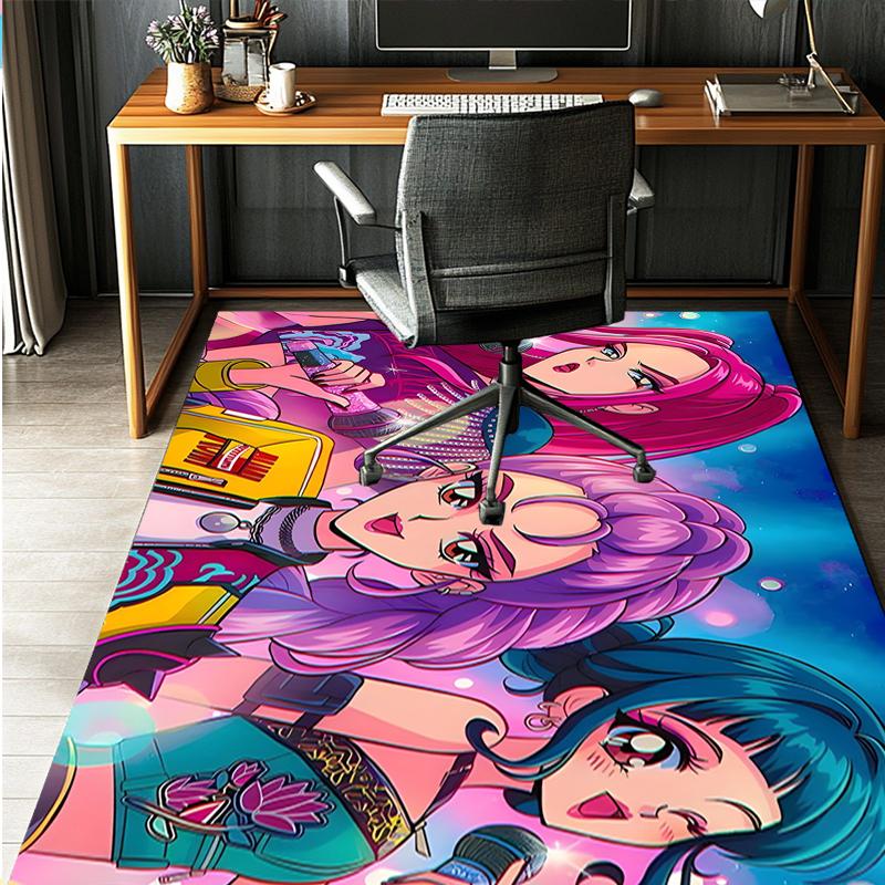 KPop Demon Hunters Pattern Rug, Indoor/Outdoor Mat, for Picnic, Gameroom, Bedroom, Office, Living Room, Home Decor Carpet, Birthday Gift