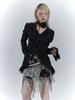 Lolita Vintage Gothic Lace Shirts Women Y2k Dark Aesthetic Irregular Blouses Yamamoto Style Grunge Flare Sleeve Shirt