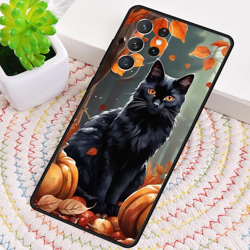 Funny Animal Cartoon Halloween Cat Phone Case for Samsung Galaxy Note 10 Pro S26 Ultra S23 S24 FE S25 S21 S22 PLUS Cover