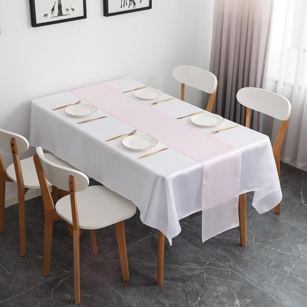 Satin Table Runner Solid Color Dining Table Decoration Luxury Silk Table Runner Wedding Decoration 9