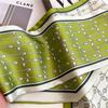 Green thin scarf fashionable versatile thin ribbon silk scarf commuter decorative scarf temperament spring and summer diagonal scarf