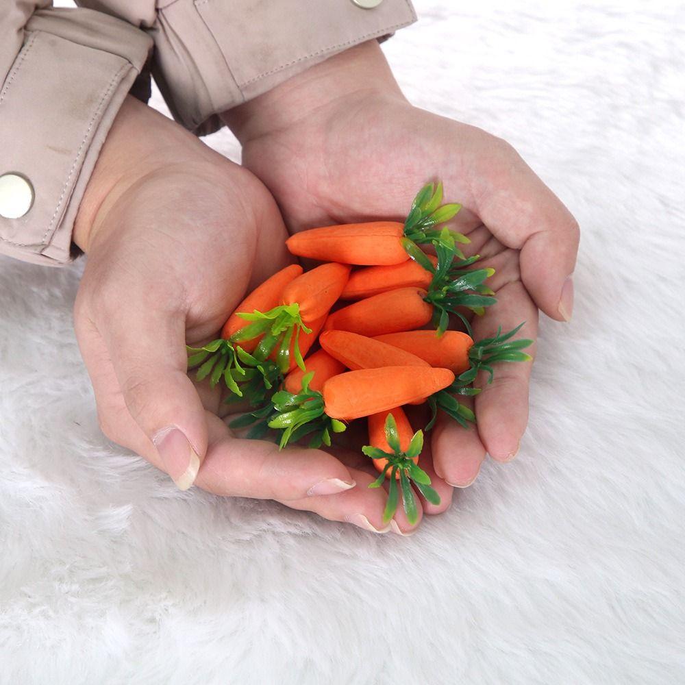 12Pcs Creative Mini Easter Carrots Handmade DIY Craft Artificial Foam Carrot Decorative Realistic Easter Carrot Pendant