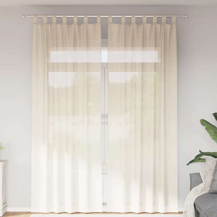 VidaXL Rideaux en voile avec passants 2 pcs crème, rideau en filet, rideau transparent, voile de fenêtre, traitement de 4102270
