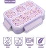 Bento Boxen 33.8oz Tragbare Lunchbox mit Deckel 4-Fach Lunchbehälter Musterdesign Lebensmittelbehälter für Büro Schule