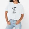 Women's casual floral print loose T-shirt crew-neck pullover short-sleeved top