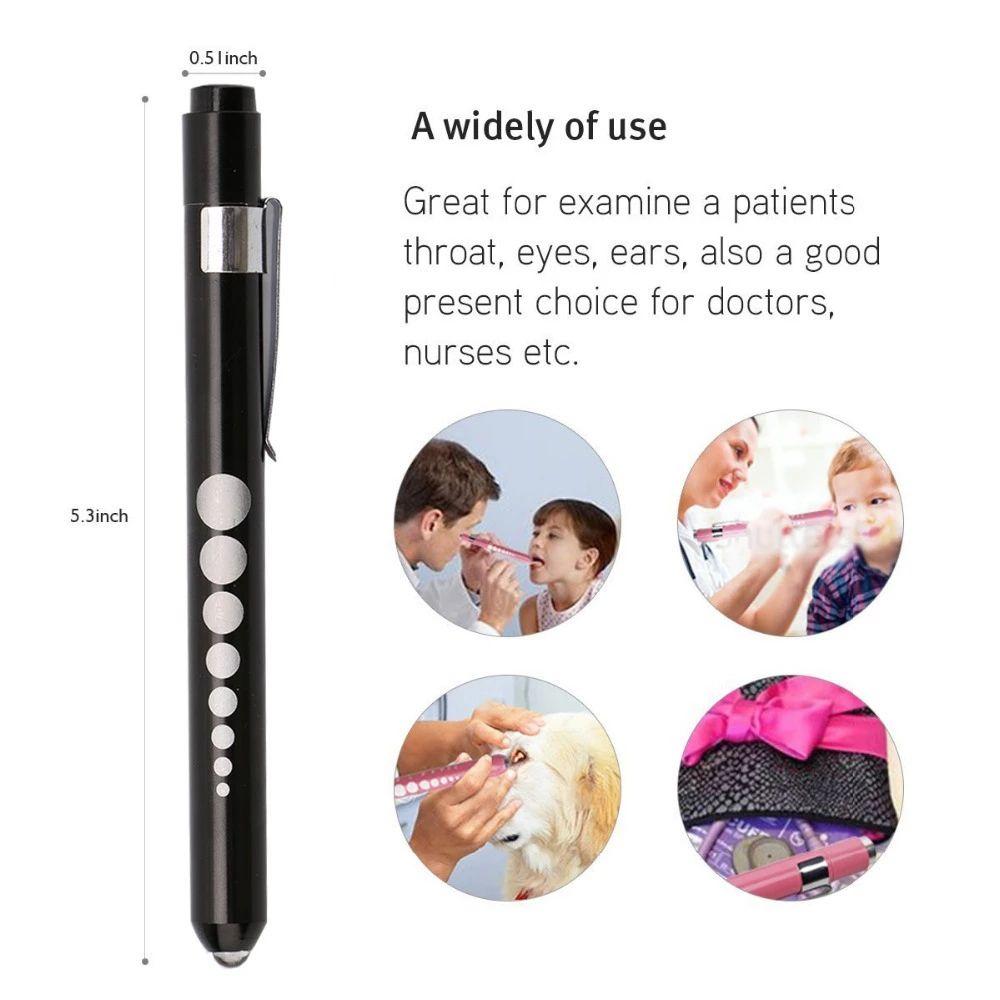 Clip Ophthalmoscope Work Inspection LED Pen Light Doctor Nurse Pen Penlight Torch Flashlight Torch